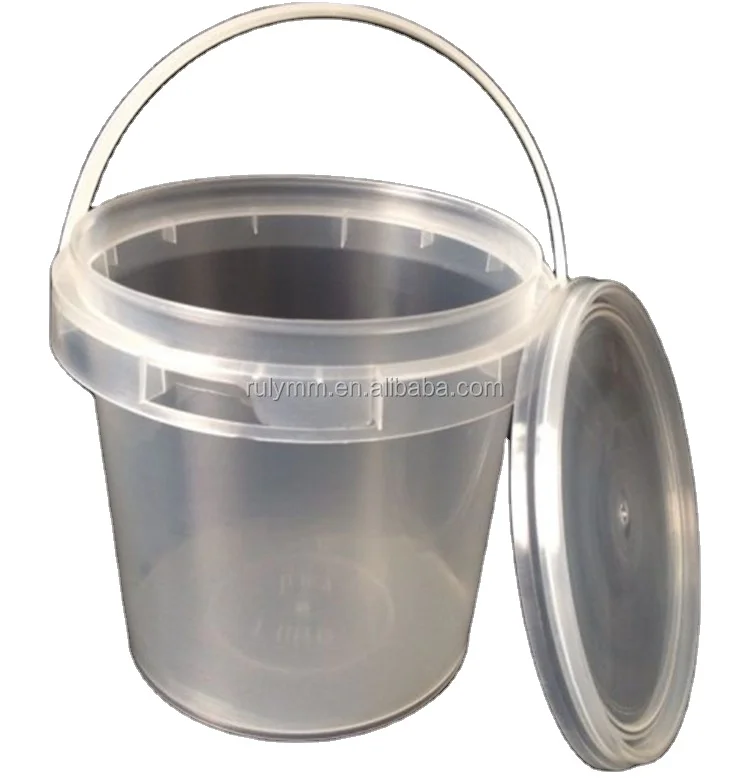 Recyclable 3L Plastic bucket with Tear Strip Sealed Lid Barrel For Packaging Factory Sale food grade plastic pail with handle
