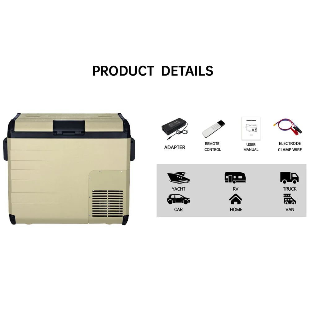 Outdoor Camping Camper 12V Car Portable Compressor Fridge 35L Car Refrigerator