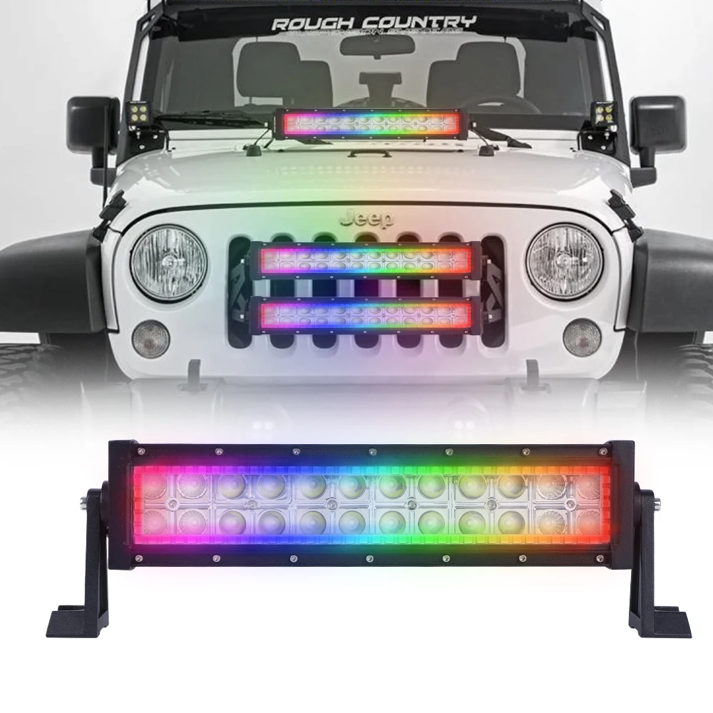High Quality RGB Led Car Light Bar App Controlled Offroad 4X4 Truck 100% Waterproof 52inch Led Light Bar For Jeep Dodge GMC Ford