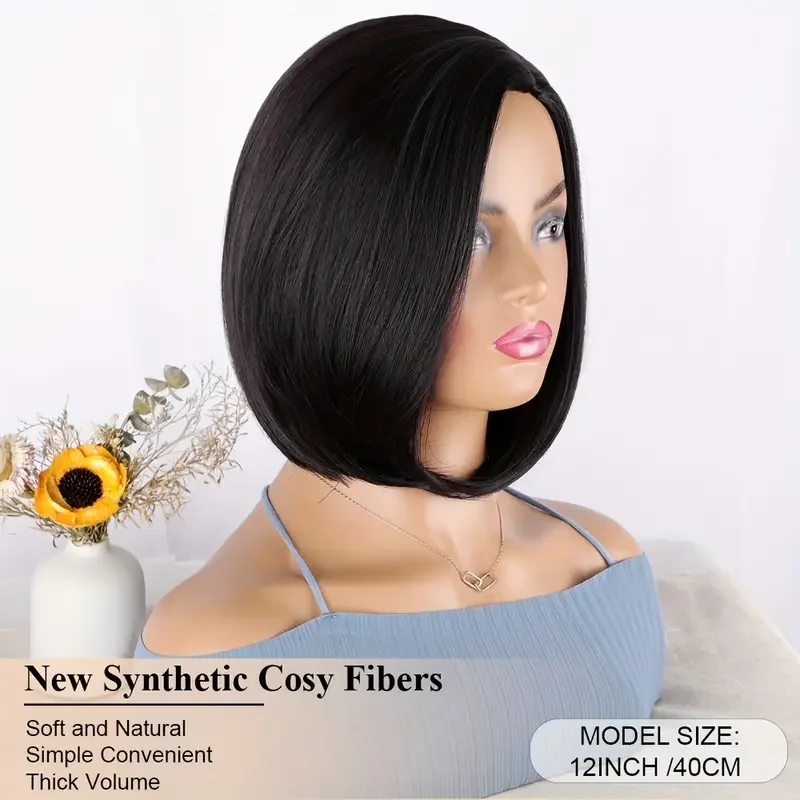 Aisi Hair wholesale premium fiber highlight color synthetic bob wig side part cheap short cut wigs for women natural looking