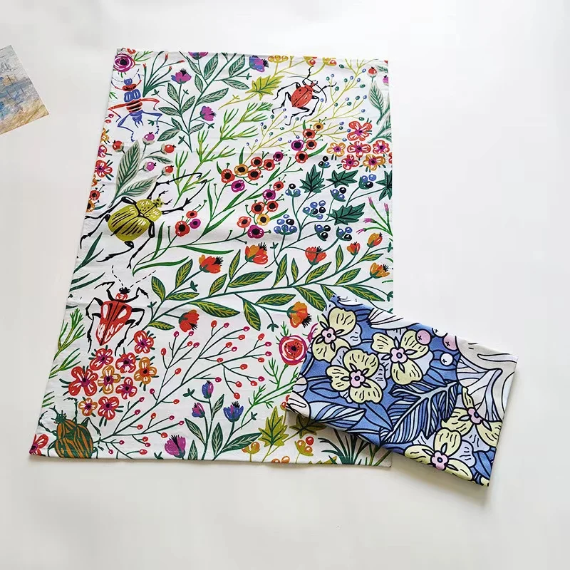 Wholesale custom digital printing cotton hanging kitchen towels customized printed your own design100% cotton or linen tea towel