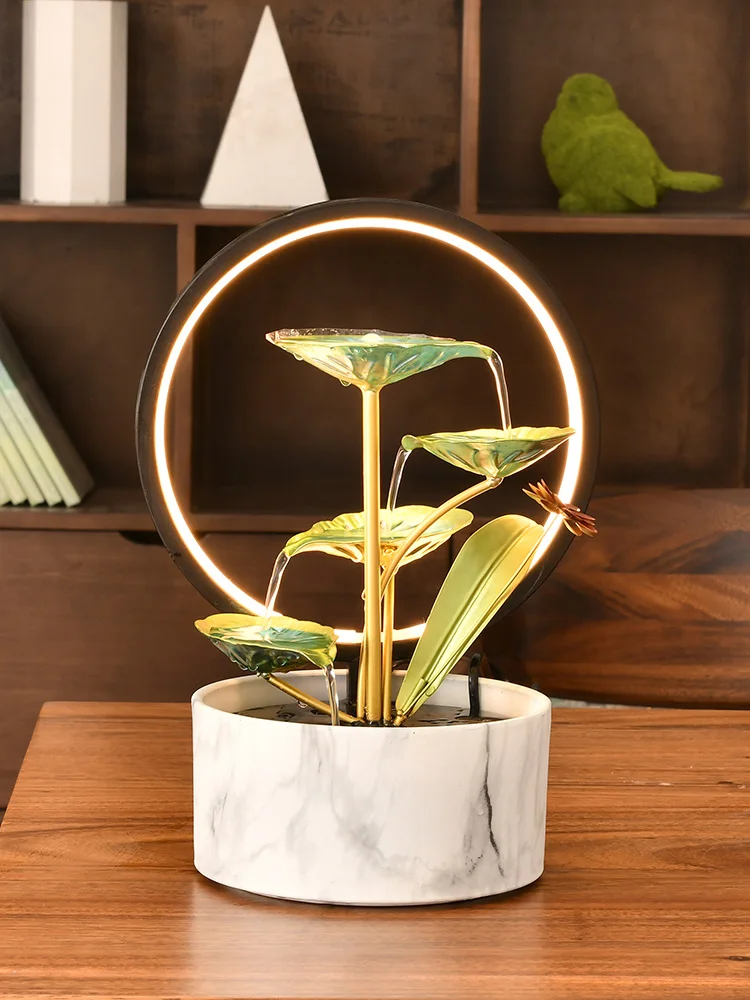 Feng Shui Wheel Brings Wealth, Flowing Water Brings Wealth, Decorative Decoration, Light Luxury, Entrance Decoration Fountain