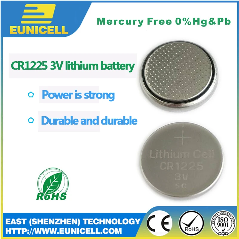 Eunicell CR1225 battery CR 1225 3V lithium button cell battery