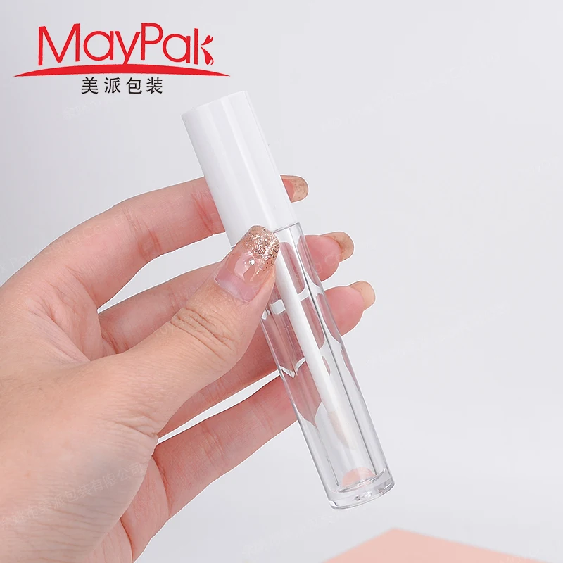 2021Hot new design 5ml lipgloss tubes custom wholesale empty clear cylinder  lip gloss tubes container