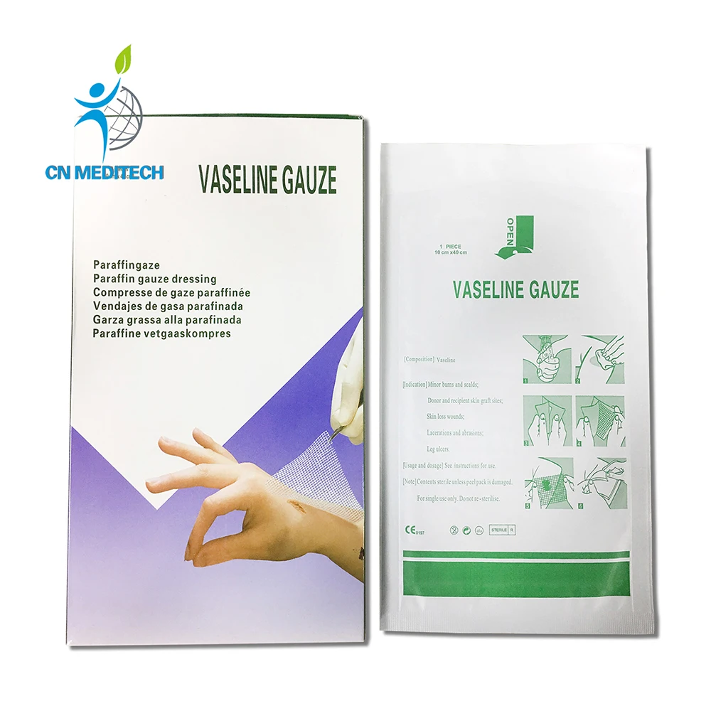 Medical Disposable Sterile Cotton Paraffin Gauze Swabs Vaseline Gauze