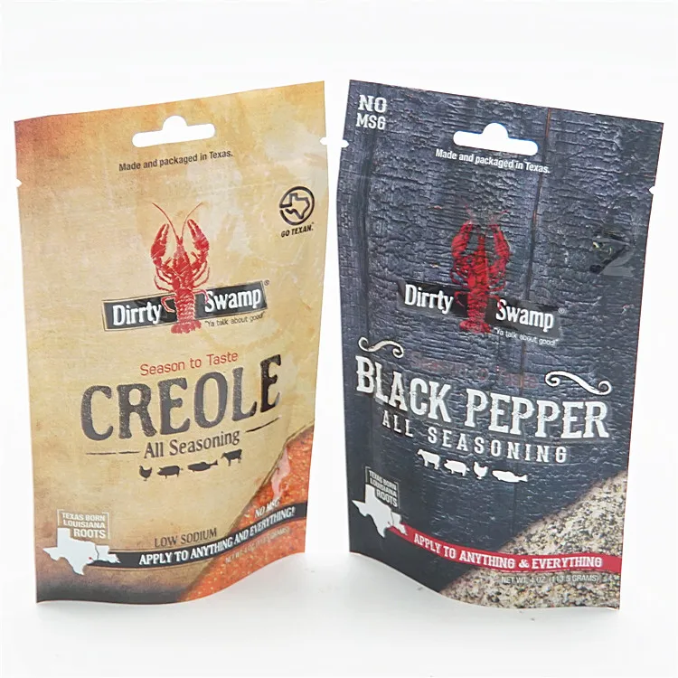 Custom Printing Food Grade Spice Bag Food Spice Stand Up Pouch Spice Plastic Flexible Packaging Bag