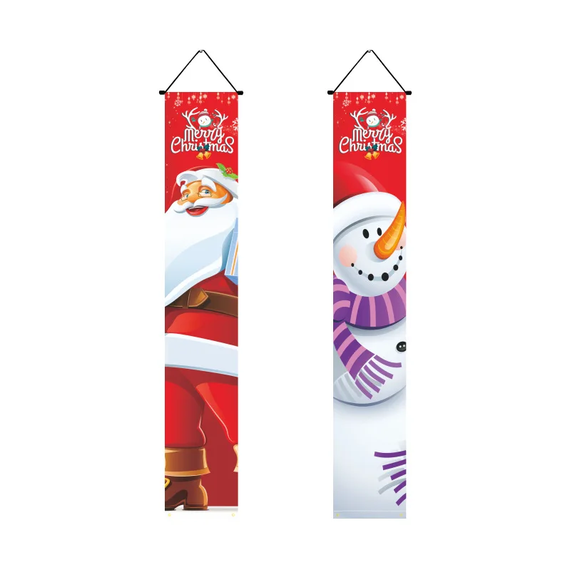 custom Popular Christmas couplet Christmas couplet porch banner scene decoration Christmas couplet flag Popular