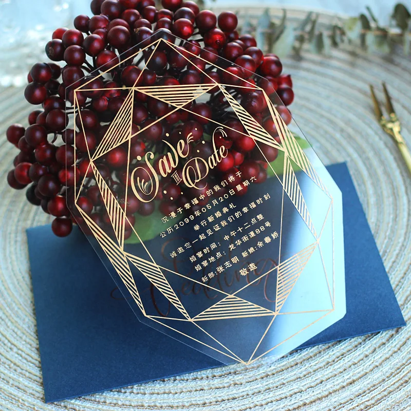 Высококачественные акриловые свадебные приглашения в европейском стиле на заказ акриловые приглашения