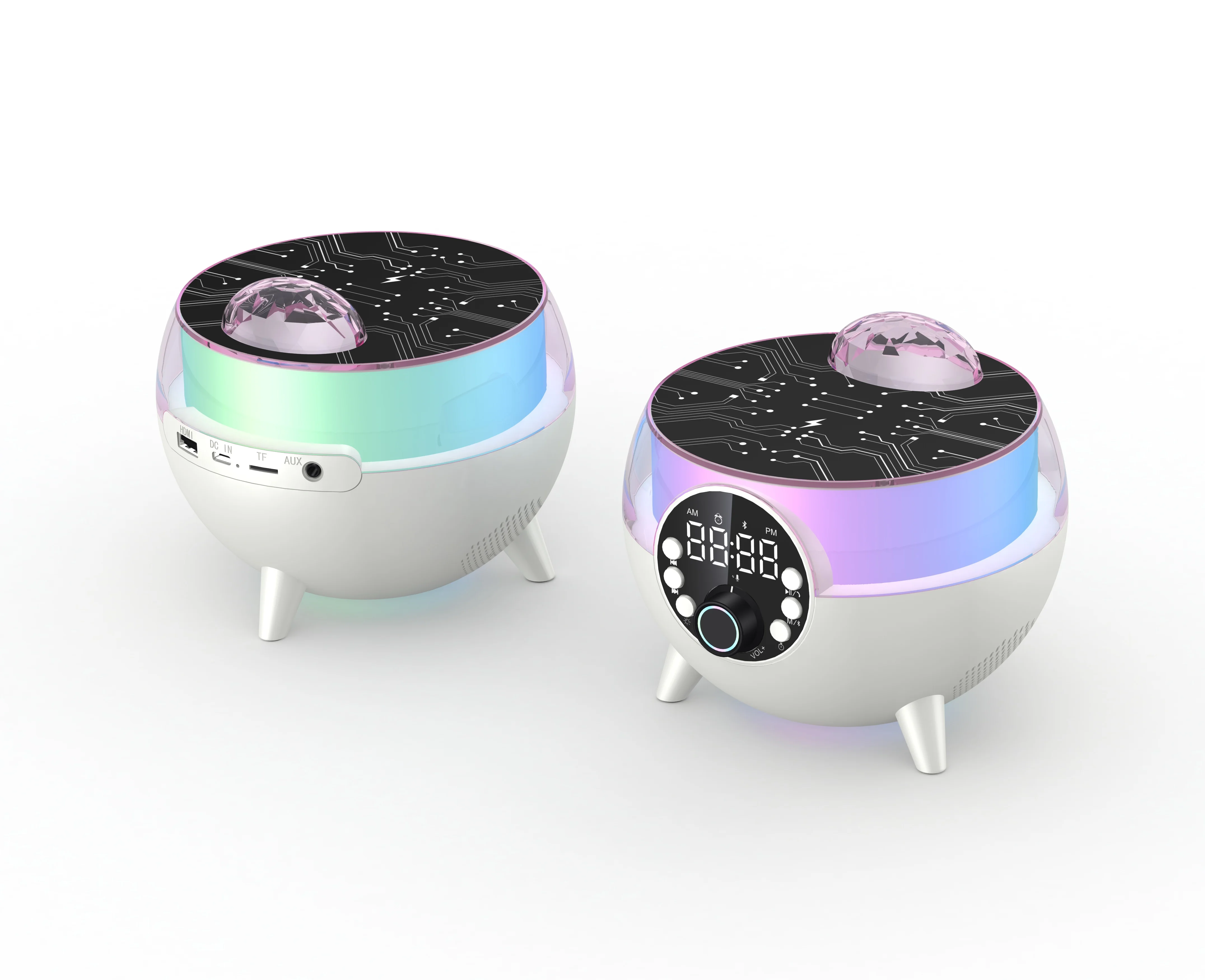 Alarm Clock Wireless Charging USB Bluetooth wireless charging machine Dreamy Color Lights Starry Sky Ceiling Lights Home Party