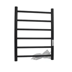 Matte black stainless steel electric towel warmer indoor clothes towel laundry heated drying racks with Timer