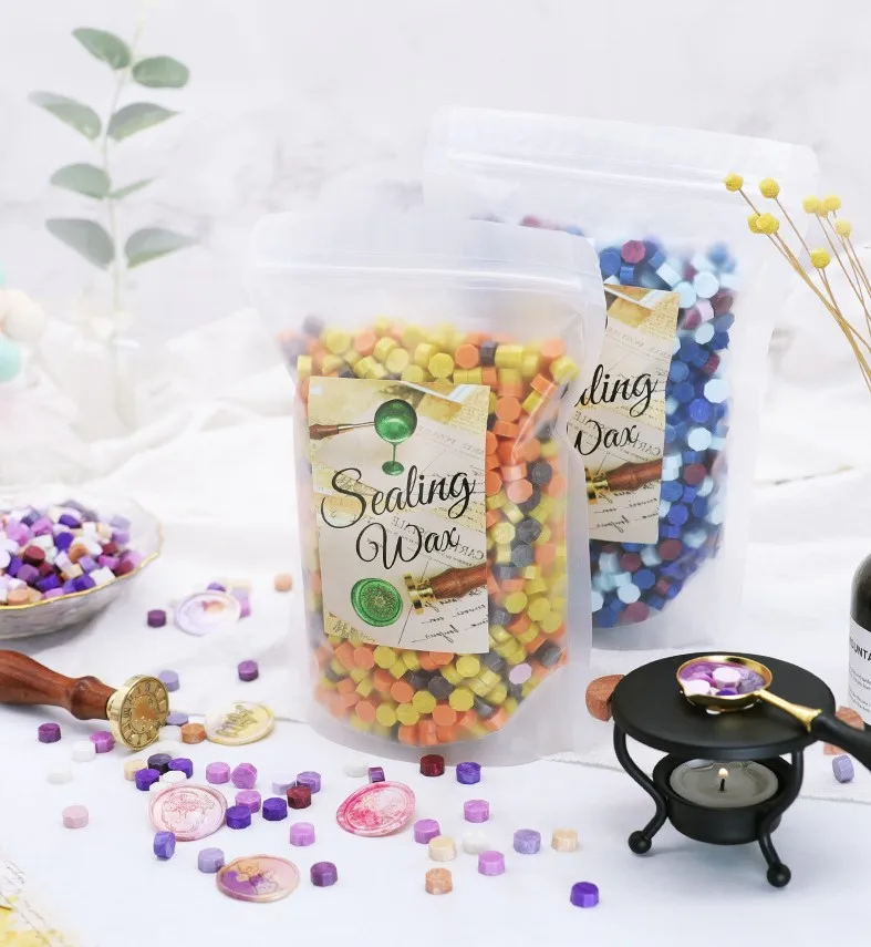 Hot Wine Red New 40 Colors Collection Octagon Wax Seal Beads In Bulk in 1kg