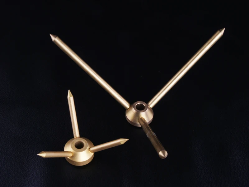 Custom Wholesale Low Price lightning Protection Earthing Pure Copper Lightning Conductor Lightning Rod with brass base