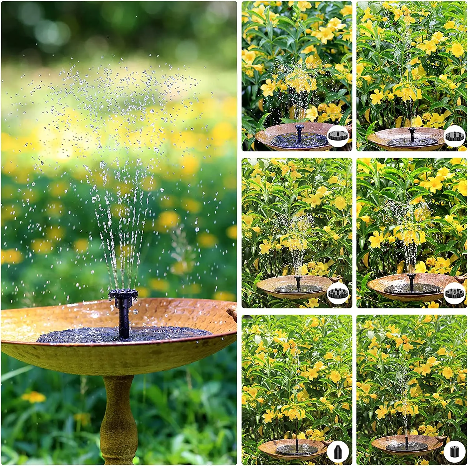 Solar Solar Water Fountain Pump Solar Water Fountain Garden Use Solar Bird Bath Fountain Decorate Light