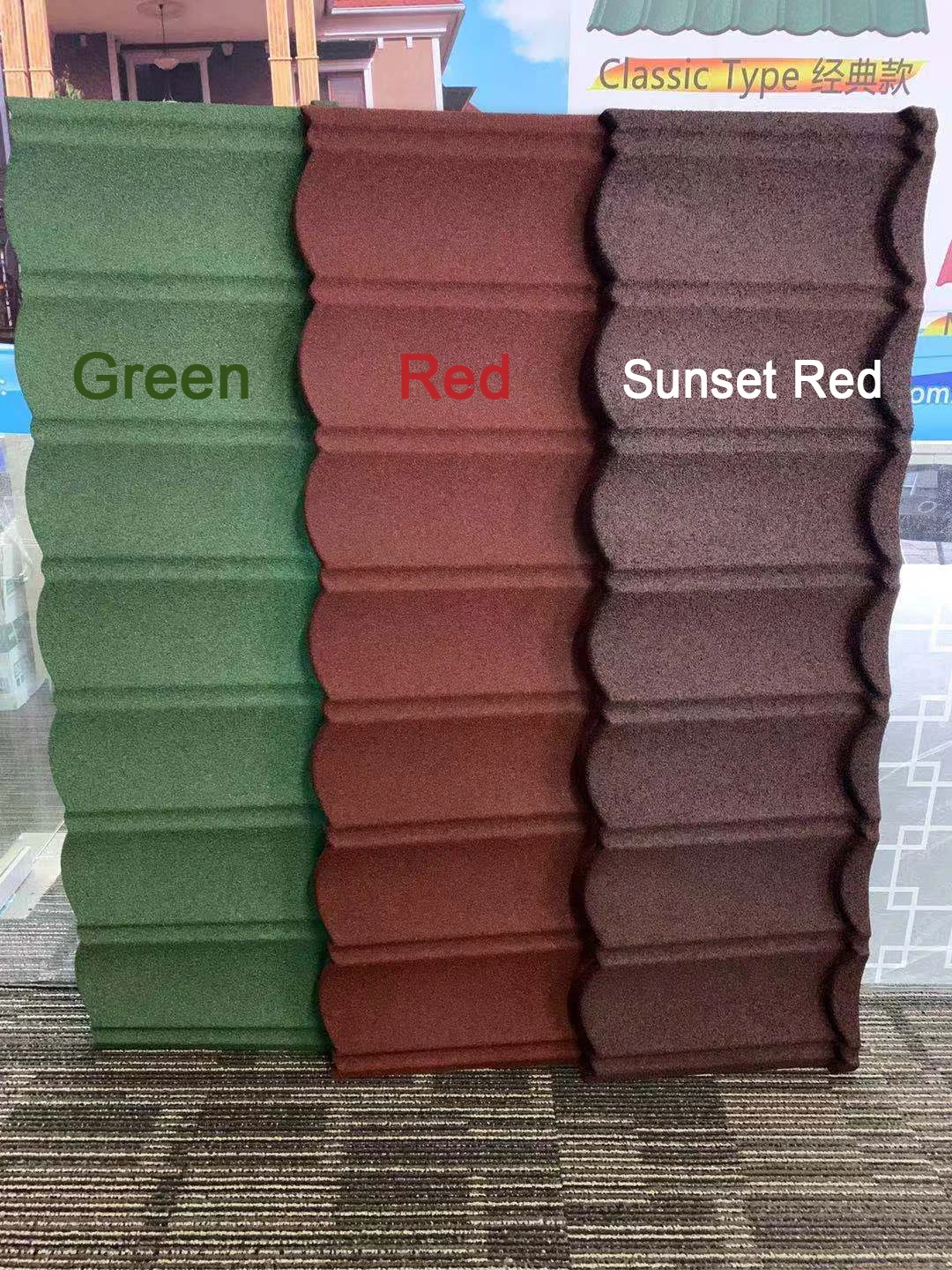 Multicolour Stone Coated Metal Roof Tiles Free Charge Small Cutting Samples From Relitop Factory