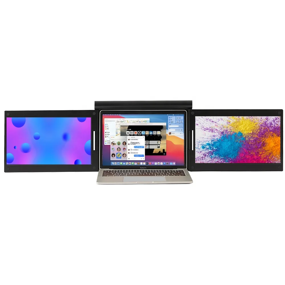 Hot 13.3inch Triple Portable Monitor Type C USB A Laptop Screen Extender IPS 1080P Portable Monitor for Laptop