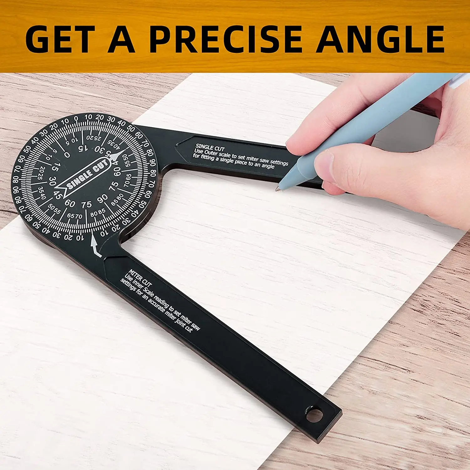 Hot sale Miter Saw Protractor Aluminum Alloy Angle Finder Level Meter Miter Gauge Protractor