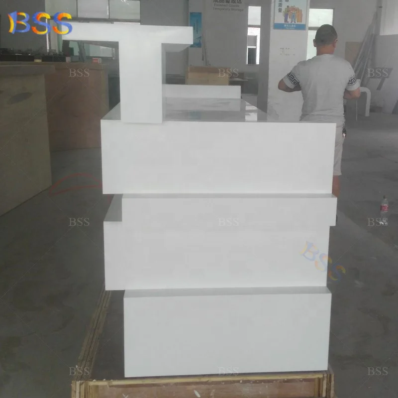 Basement Bar Design Contemporary Custom Made Wholesale High Quality Beautiful Corian Led Light White Basement Bar