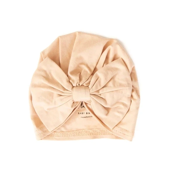 
High quality 100% cotton baby turban hats headband bow beanie 