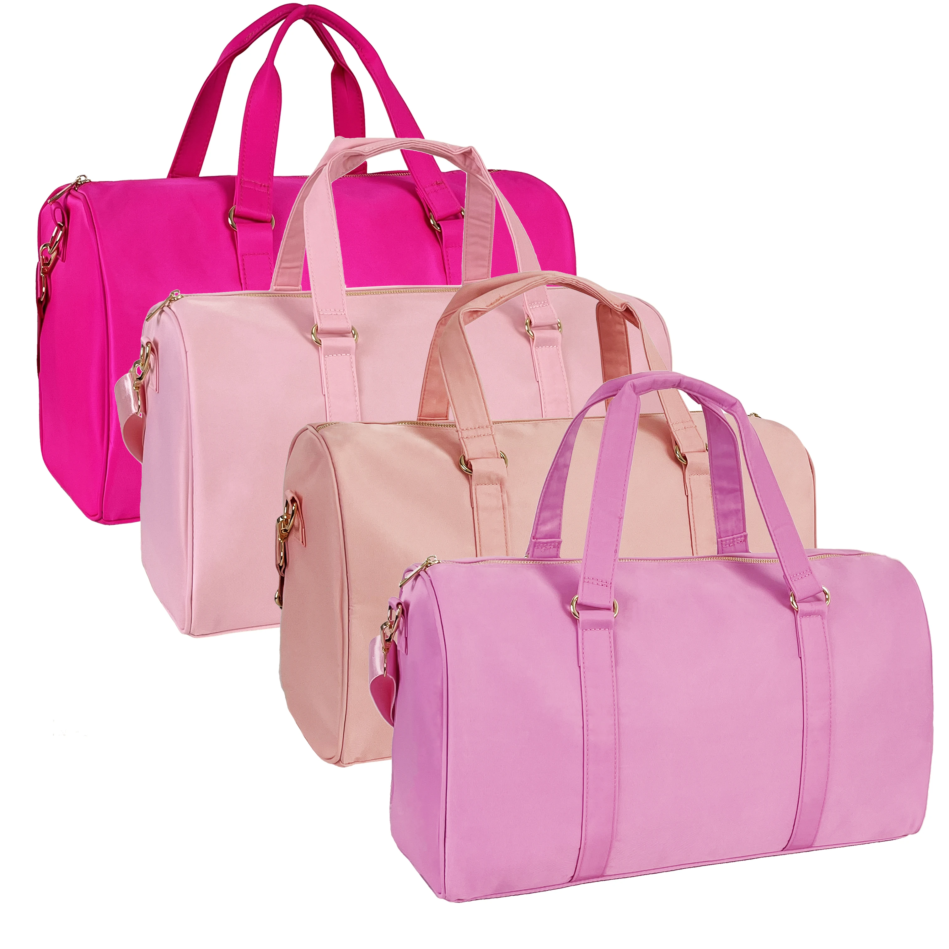 Wholesale Stock Lightweight Durable Waterproof Chenille Patches Nylon Men Travel luggage bag Handbags Weekend Women Duffel Bag