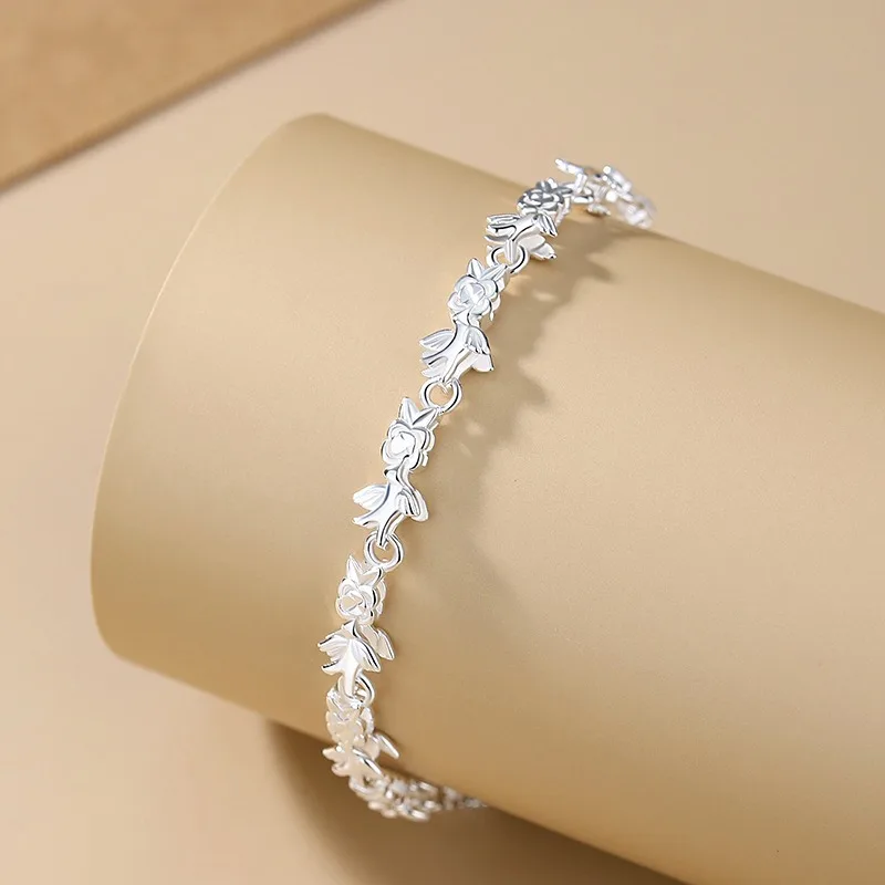 Bracelet with silver swallows, Silver swallow bracelet, Gift for her