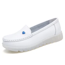 Fashion Hospital Transparent Jelly Nurse Shoes Woman Air Sole Women Leather Nursing Shoe White Custom Wholesale