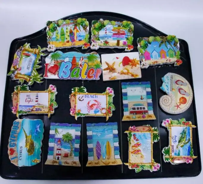 World Famous Painting Variout Styles Photo Frame Refrigerator Magnets, Customized Different Countries 3D Painting Fridge Magnets