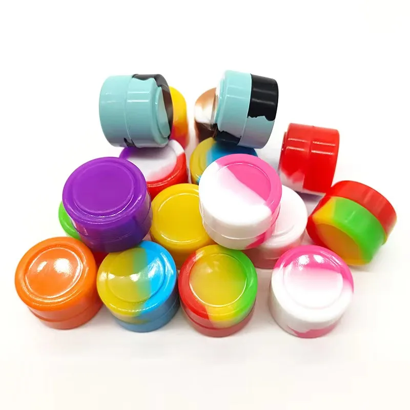 hot sale silicone jars 2ml 3ml 5ml silicone cosmetic jar 3 ml 5 ml 2 ml silicone containers for wax oil