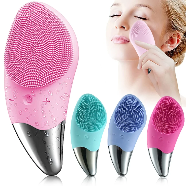 Wholesale Silicone Face Scrubber Exfoliator Electric Facial Cleansing Brush Silicone Face Brush Facial Cleansing Brush