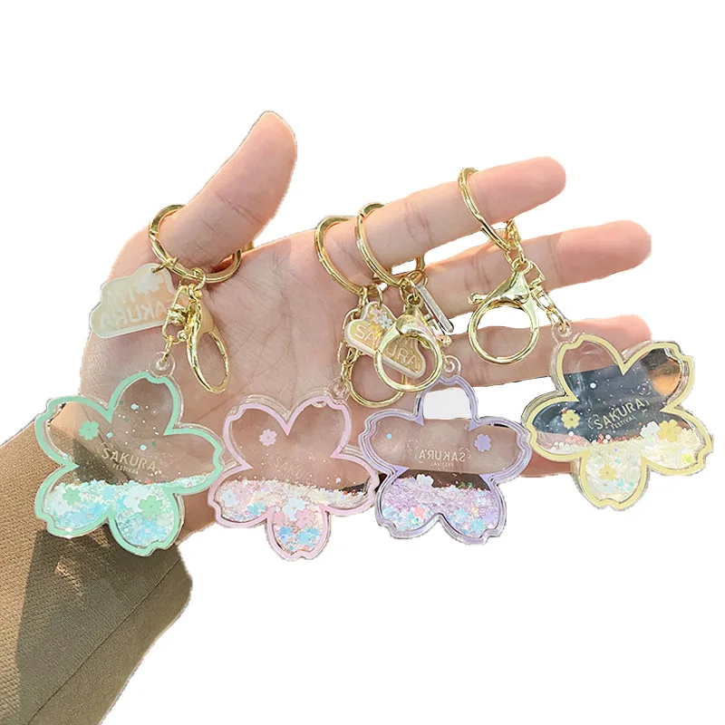 
Acrylic Clear Custom Holder Mirrored Transparent Flower Chains Keyrings Blanks Keychains Chain Key Keyring Keychain Acrylic 
