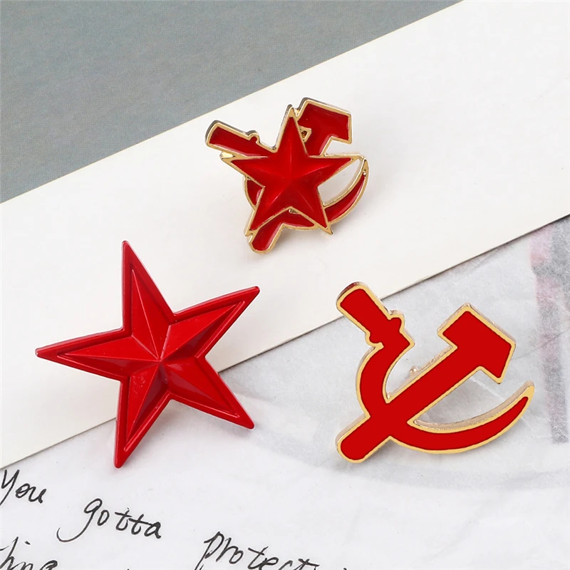 Эмалированные броши в стиле ретро с символами СССР красная звезда серп молот Советская война Винтажные Украшения значок на лацкан подарки для друзей