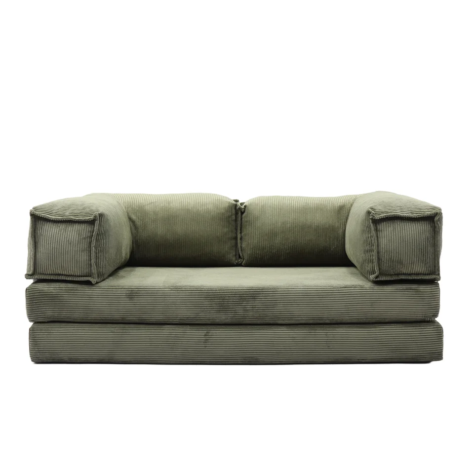 Hot Sale Apartment Compression Packed Sofa green color Compressed sofa Living Room Compressed Sofa bed