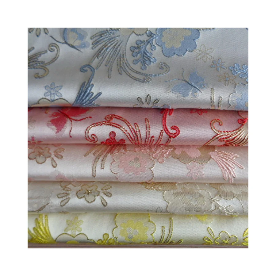 High quality Gold Jacquard Brocade Fabric for Spring and Summer Dresses Home Decor in Stock