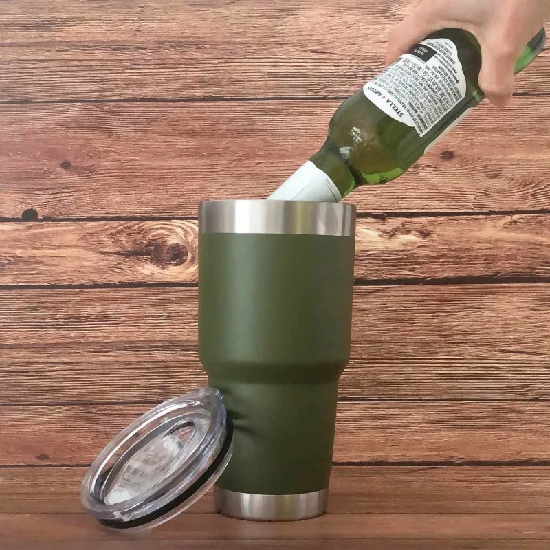 Customized Design Stainless Steel Powder Coated Wine Glasses Vacuum Beer Tumbler Blank Sublimation Tumbler