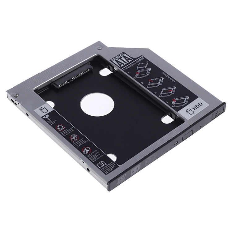 High quality Aluminum 9.5mm/12.7mm laptop caddy hdd caddy with a cooling fan for laptop