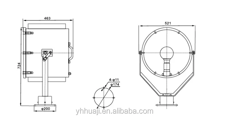 Outdoor manual control remote searchlight 2000W waterproof Marine search light    TZ2