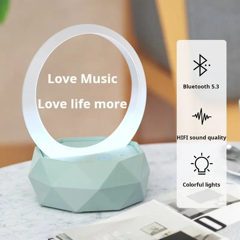High-definition DTS sound quality RGB lighting effect Bedroom wireless speaker with night light