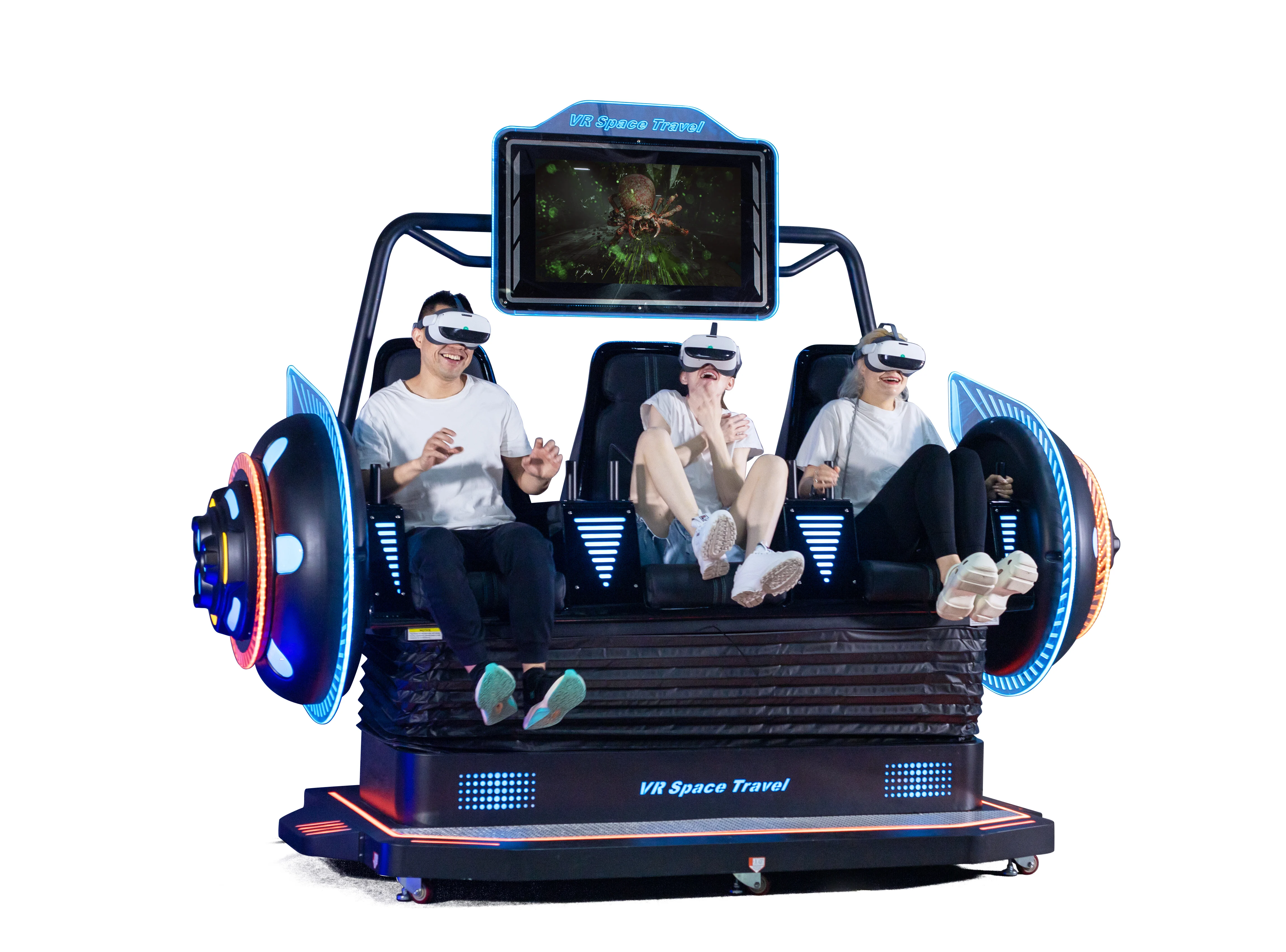 Haojile Latest 3 Seats 9D Vr Spcar Travel Cinema Indoor  And Video Game Machine Arcade Manufacture