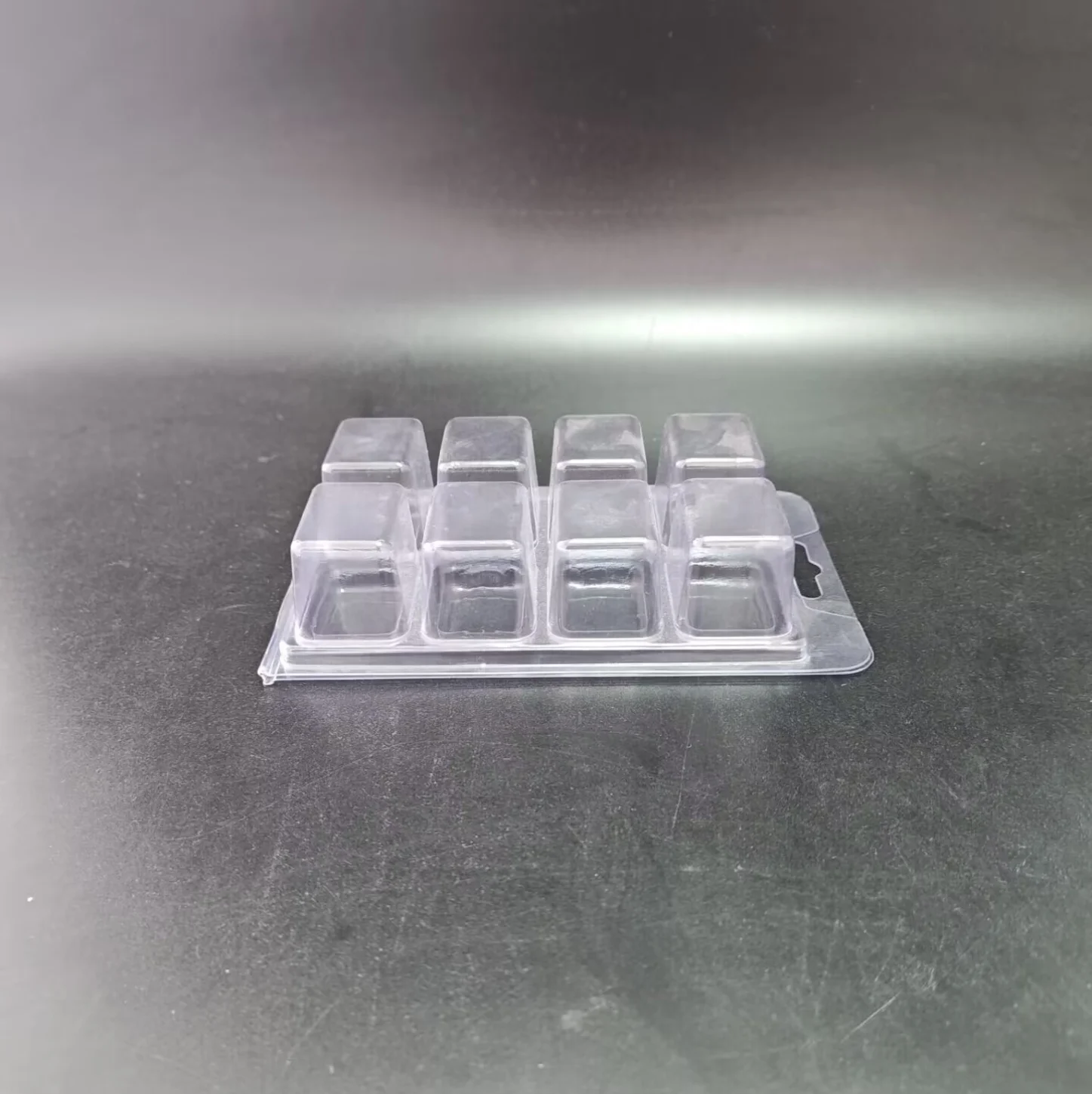Transparent PVC wax melt clam shell box container custom 8 cell disposable clam shell packaging for candle
