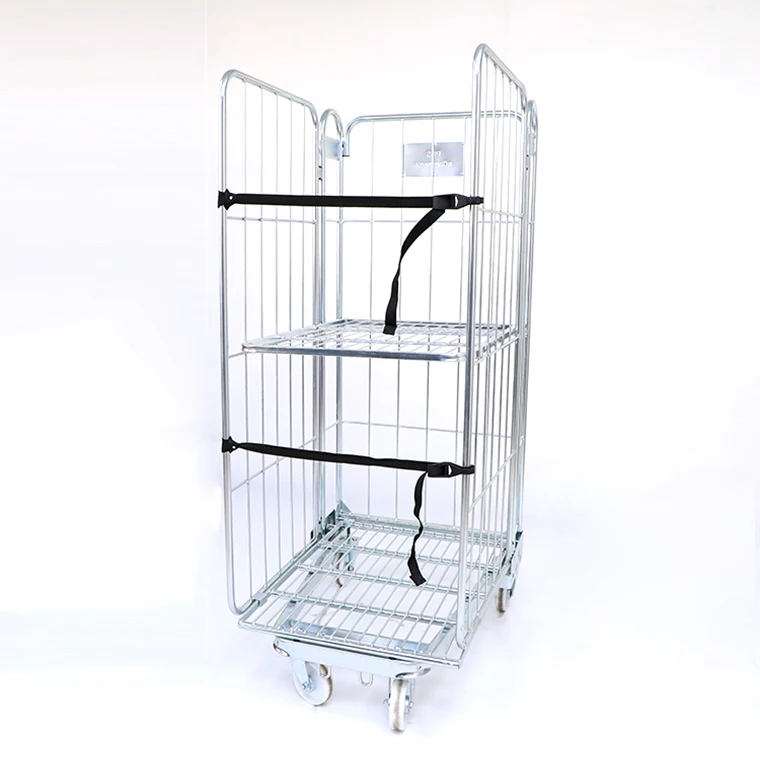 Hot Dip Zinc Nesting Standard Galvanized wire transport cage pallet trolley cart