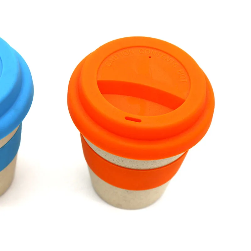 350ml Wheat Straw Cellulose Made Leak Proof Plastic Mini Coffee Mug with lid