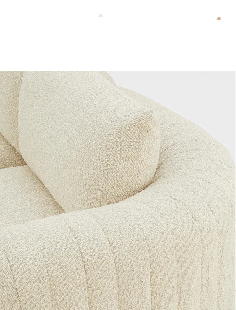 nordic French style beige japandi design teddy fabric upholstered sofa set sectional for living room modern couch