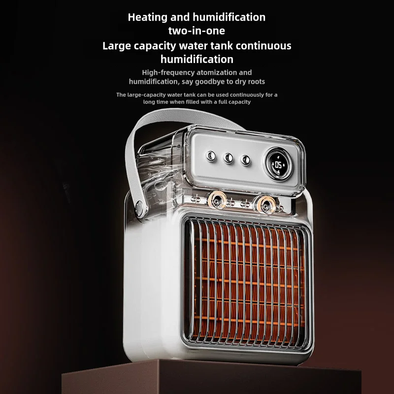 Spray Humidifier Heating Warm Blower Radiator Electric Desktop Fan Heater Air Humidifier Overheating Protection Small Heater