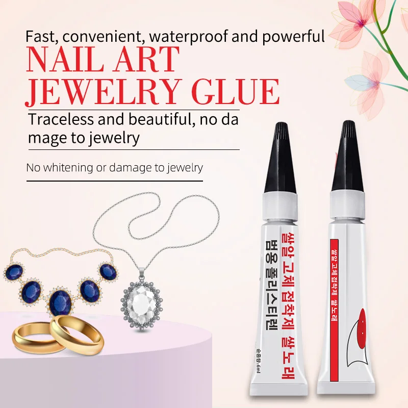 Korean Version DIY Diamond Nail Glue 6g  Wearable Nail Jewelry DIY Direct Adhesion of Jewelry Nails without UV Lamp Irradiation