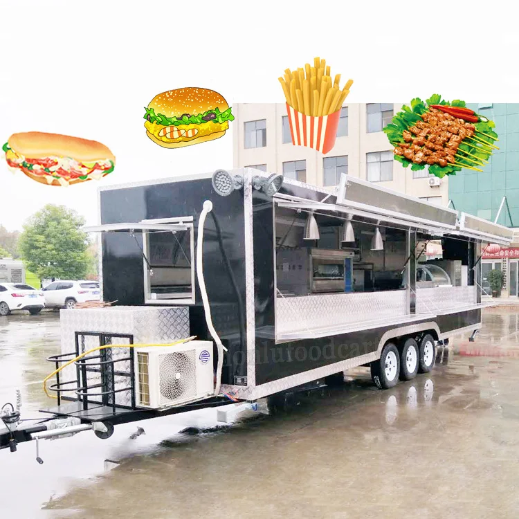 Honlu Fully Equipped Food Trailers Hamburgers Cart for Sale Truck With Full Kitchen United States