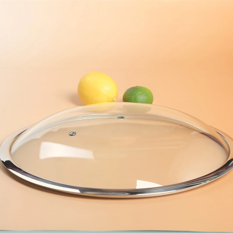 20/22/24/26cm LFGB  202 304 stainless steel Wide rim  T type tempered glass lid with steam vent for  fry pan