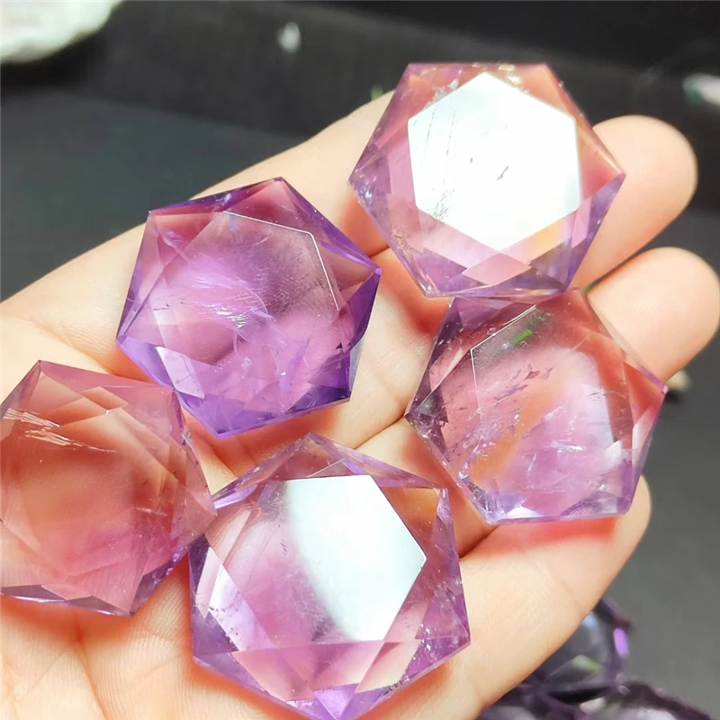 Hand Carved Crystal Star Of David Gemstone Six-Pointed Hexagonal Star For Pendant