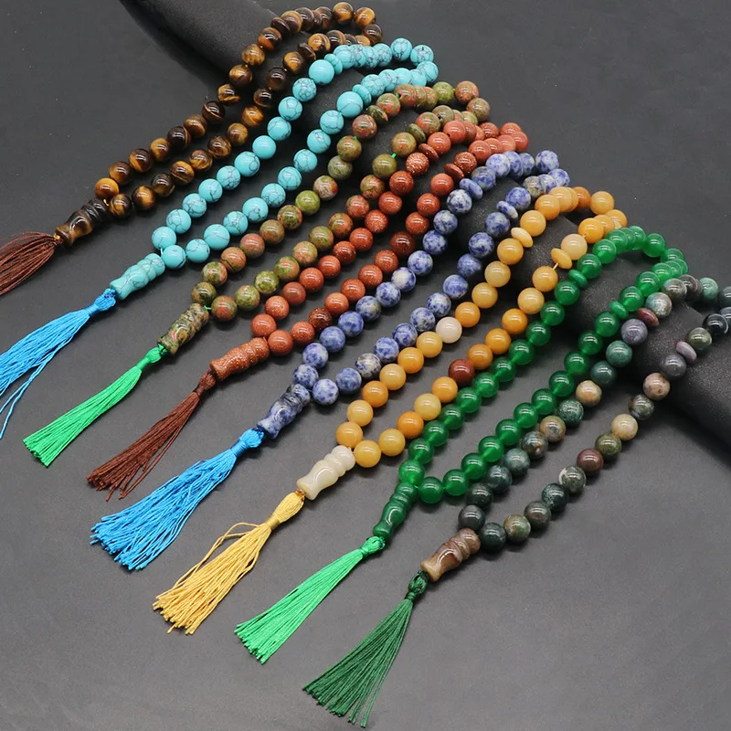 Fast Shipping 16 colors Available Natural Stone Beads Prayer Bracelets 33 Beaded Muslim Tiger Eye Rosary Bracelet