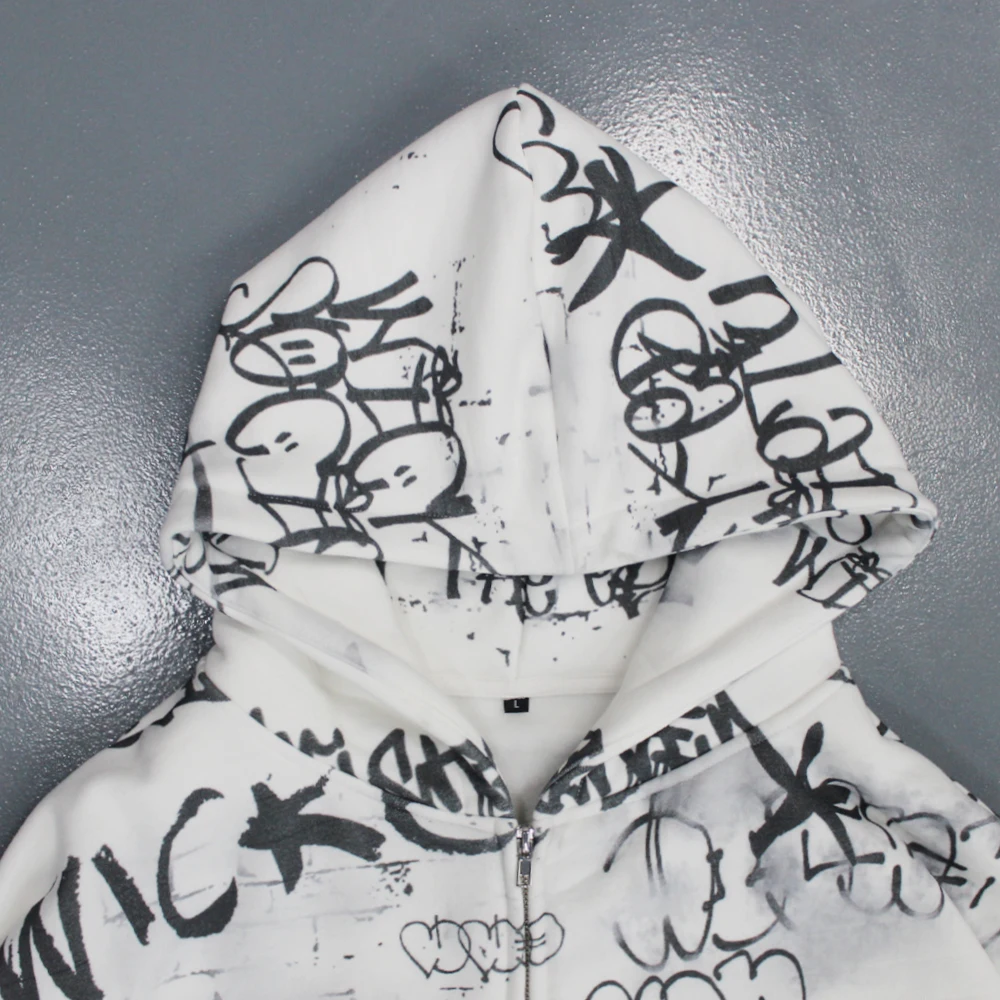 Custom Streetwear Heavyweight Vintage Washed Printed Drawing Hoodies Sweatpants Pants Set Mens Hoodie Manufacturers