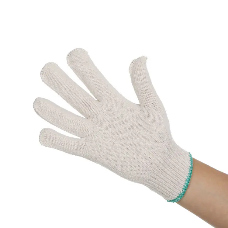 cotton polyester knitted men construction industry protection dotted work safety gloves