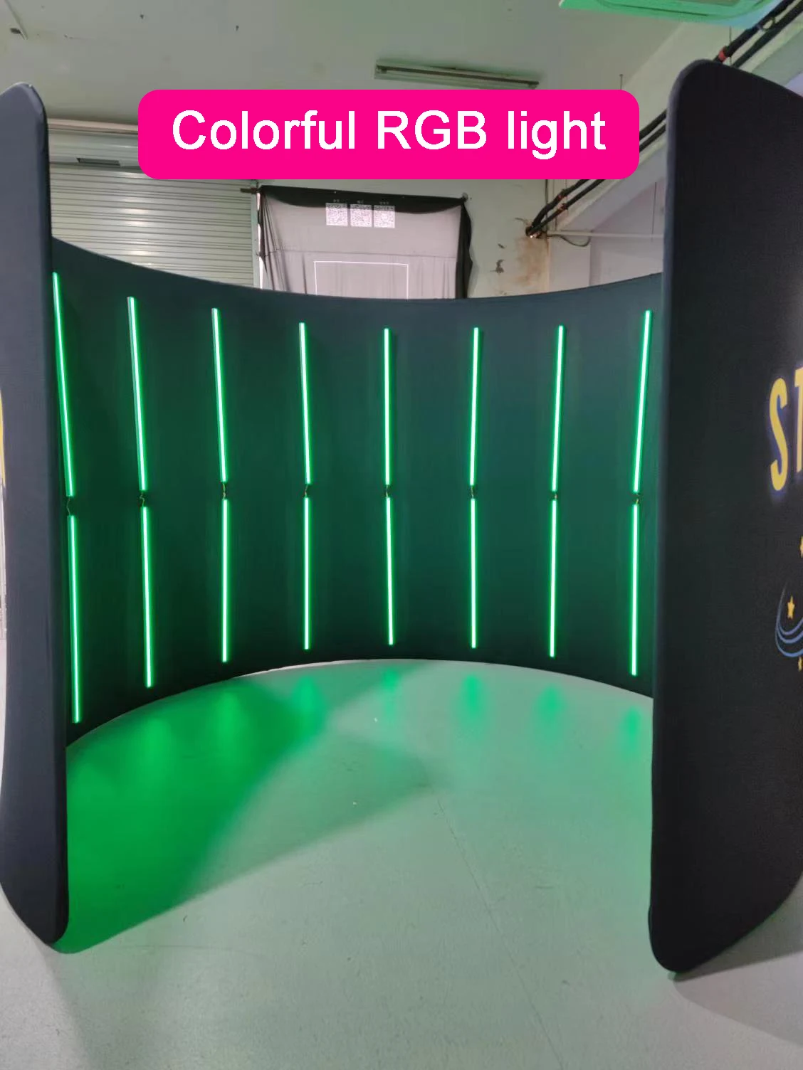 Оптовая продажа 360 фотобудка светодиодный корпус изогнутый видеокамера стеновой фон портативная наволочка